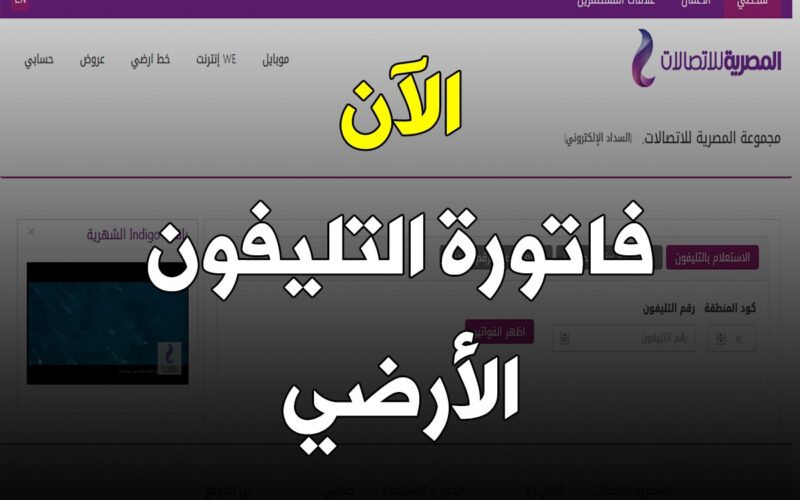 خطوات الاستعلام عن فاتورة التليفون الأرضي في مصر 2024 مع الرابط وموعد سداد الفاتورة